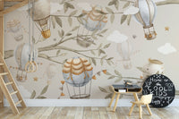 Floating Balloons Nursery Mural - Wallanza