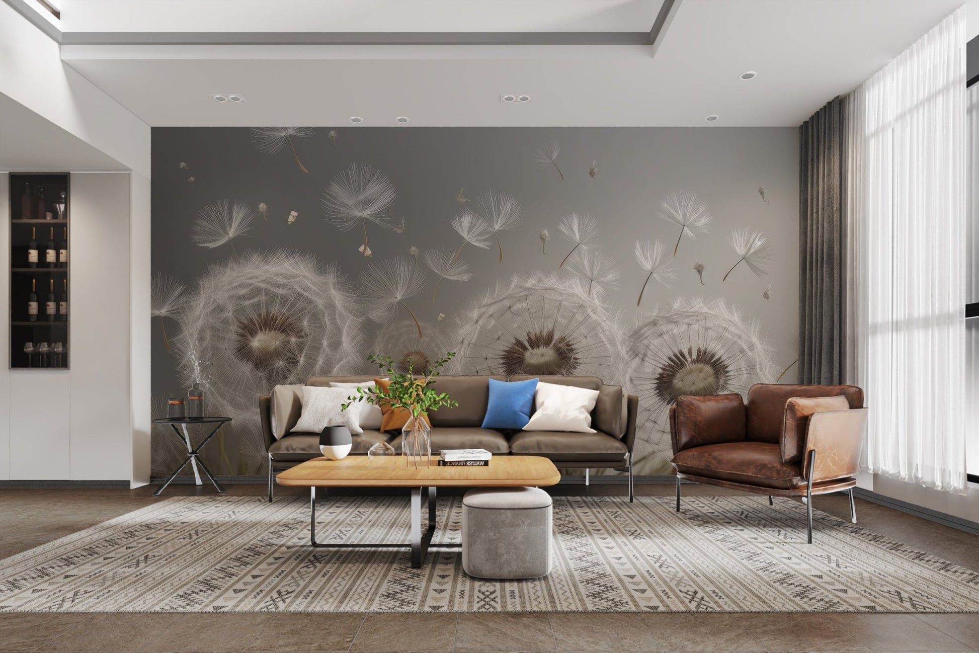 Floating Seeds Tranquil Wall Mural - Wallanza