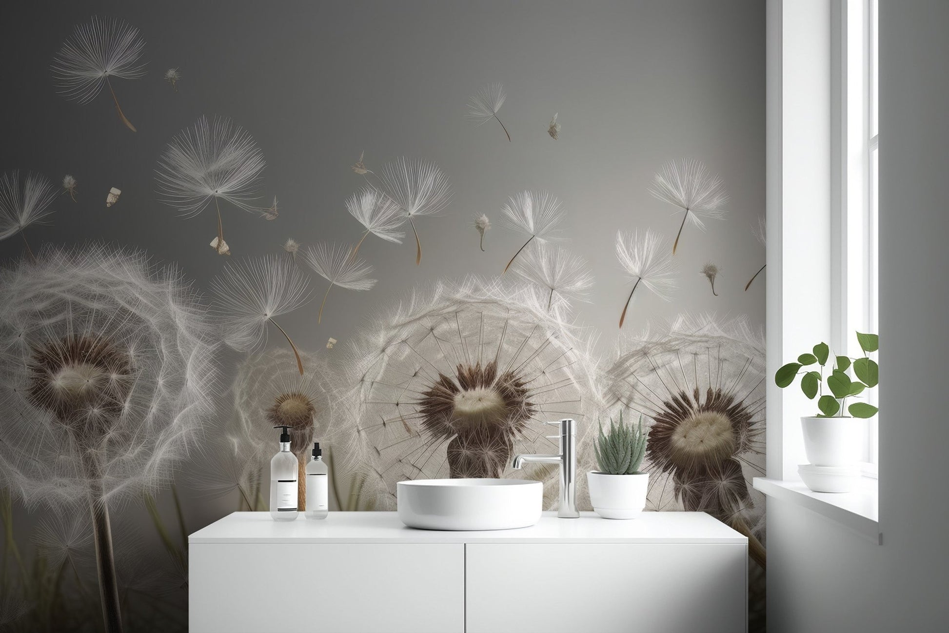 Floating Seeds Tranquil Wall Mural - Wallanza