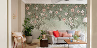 Elegant blossom wallpaper with natural branch pattern.