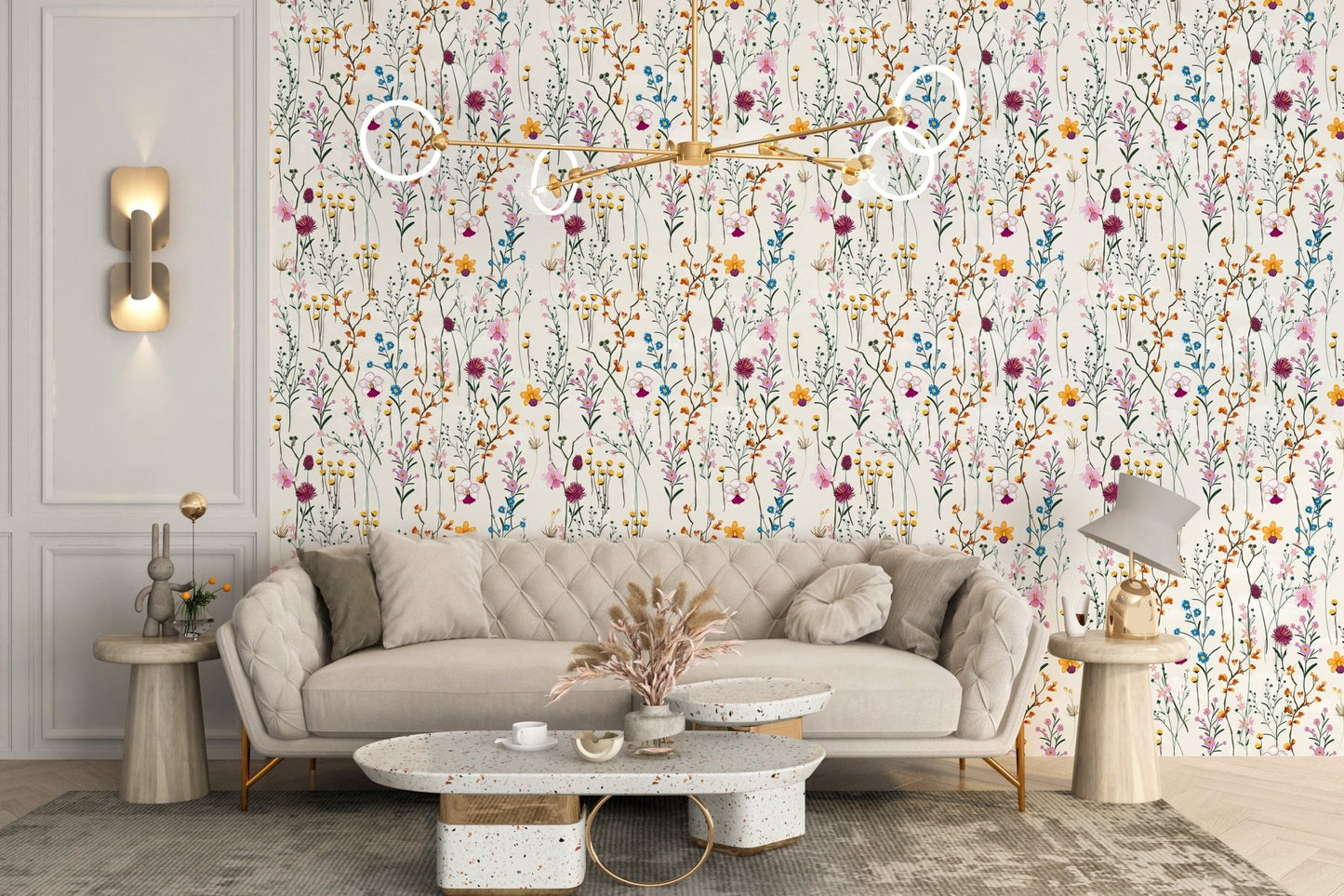 Floral Elegance Wallpaper Mural - Wallanza