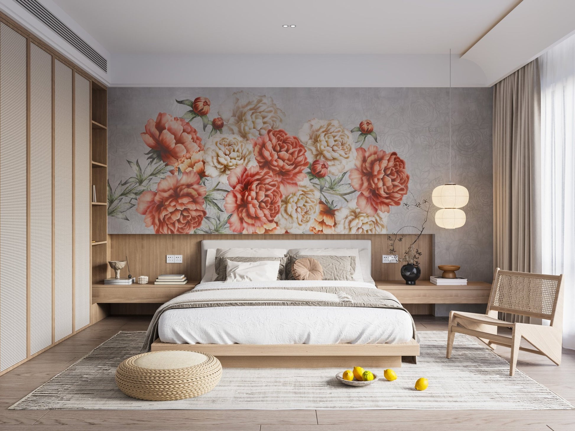 Floral Elegance Wallpaper Mural - Wallanza