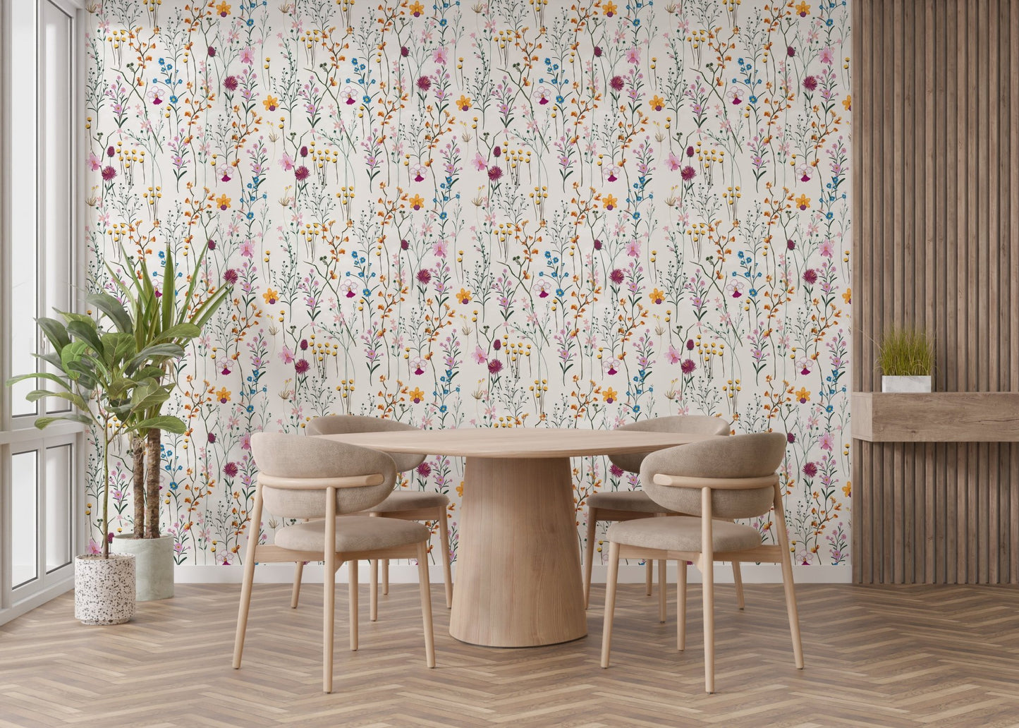 Floral Elegance Wallpaper Mural - Wallanza