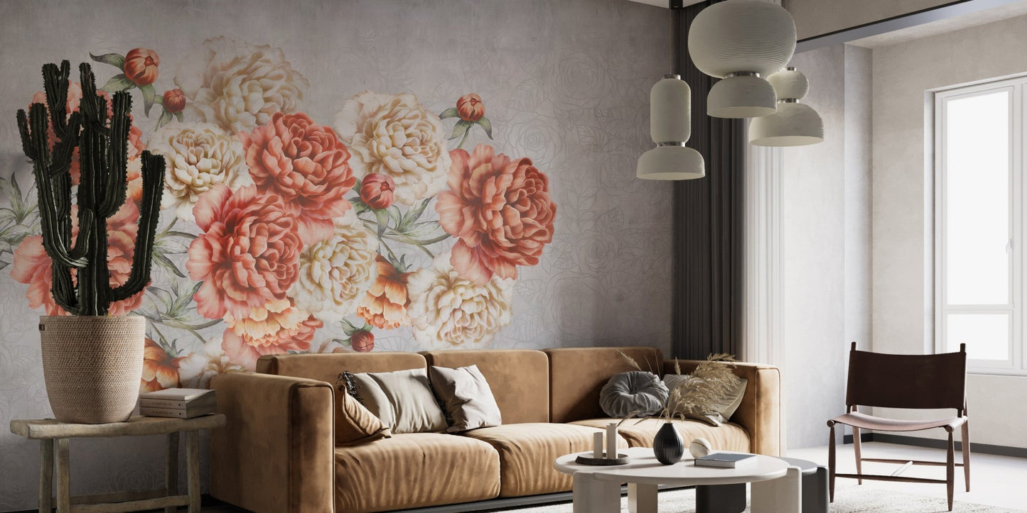Floral Elegance Wallpaper Mural - Wallanza