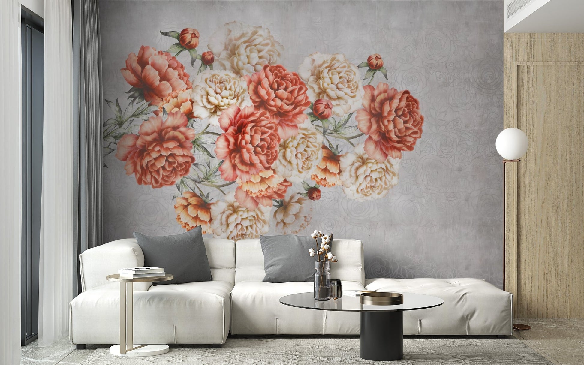 Floral Elegance Wallpaper Mural - Wallanza