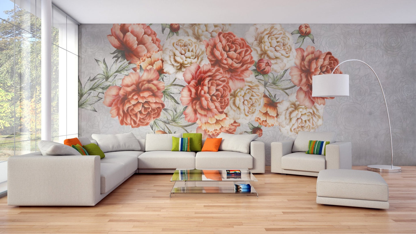 Floral Elegance Wallpaper Mural - Wallanza