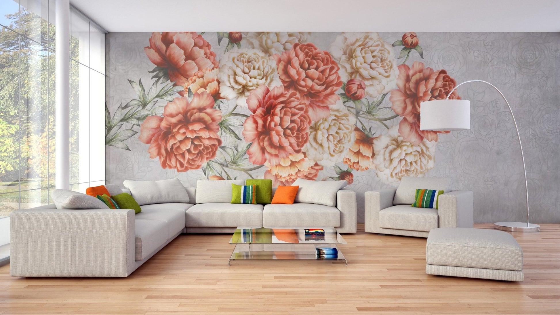 Floral Elegance Wallpaper Mural - Wallanza