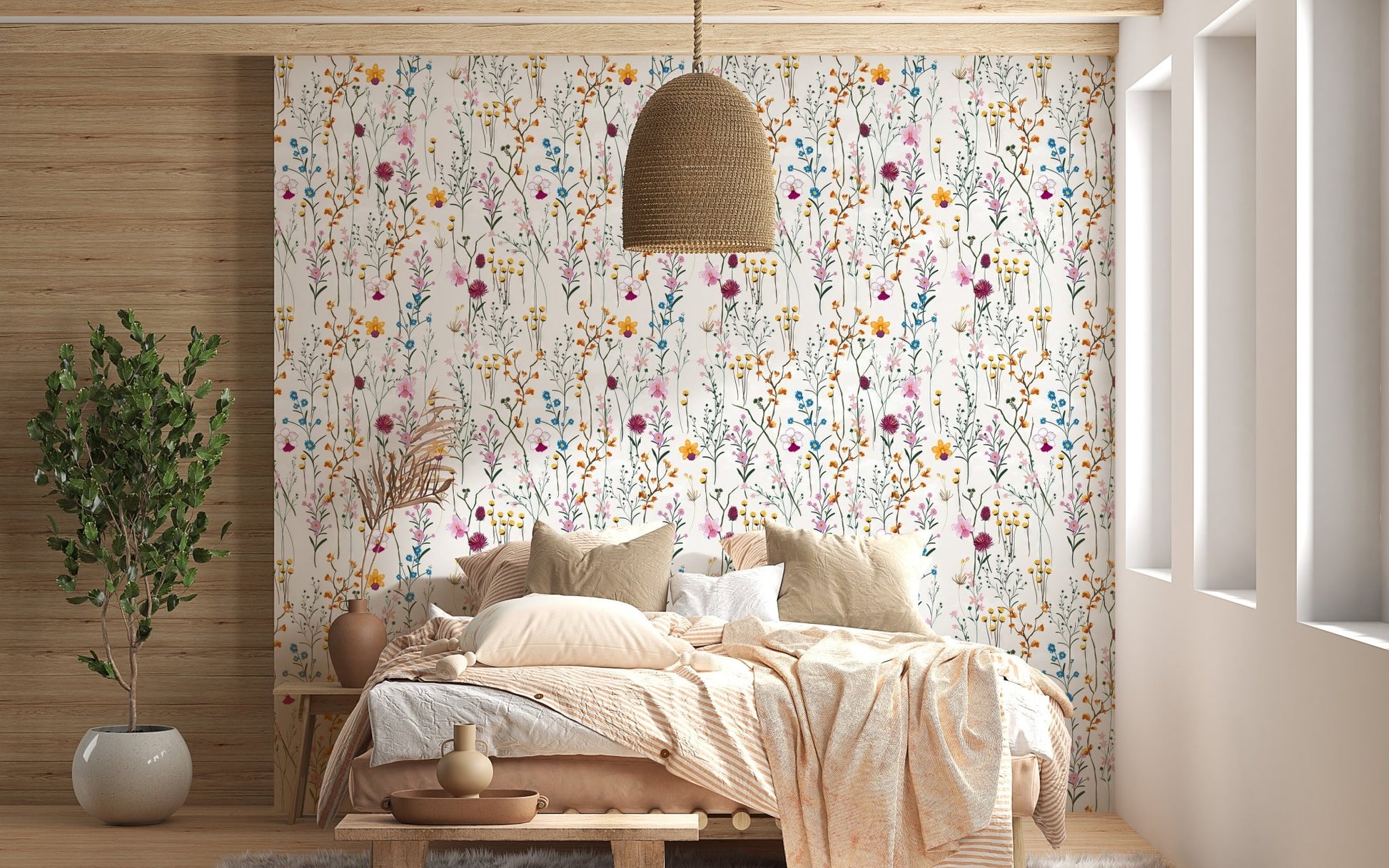 Floral Elegance Wallpaper Mural - Wallanza