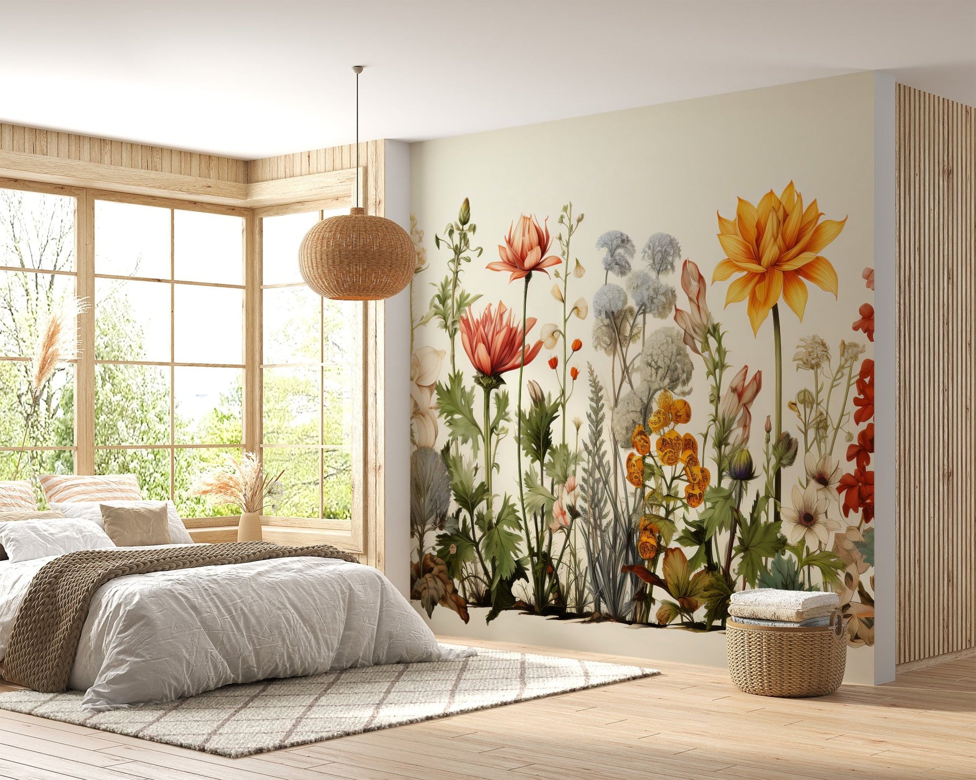 Floral Garden Wallpaper Mural - Wallanza