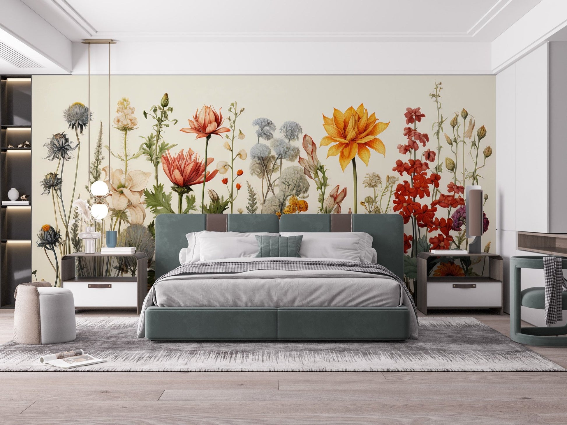 Floral Garden Wallpaper Mural - Wallanza