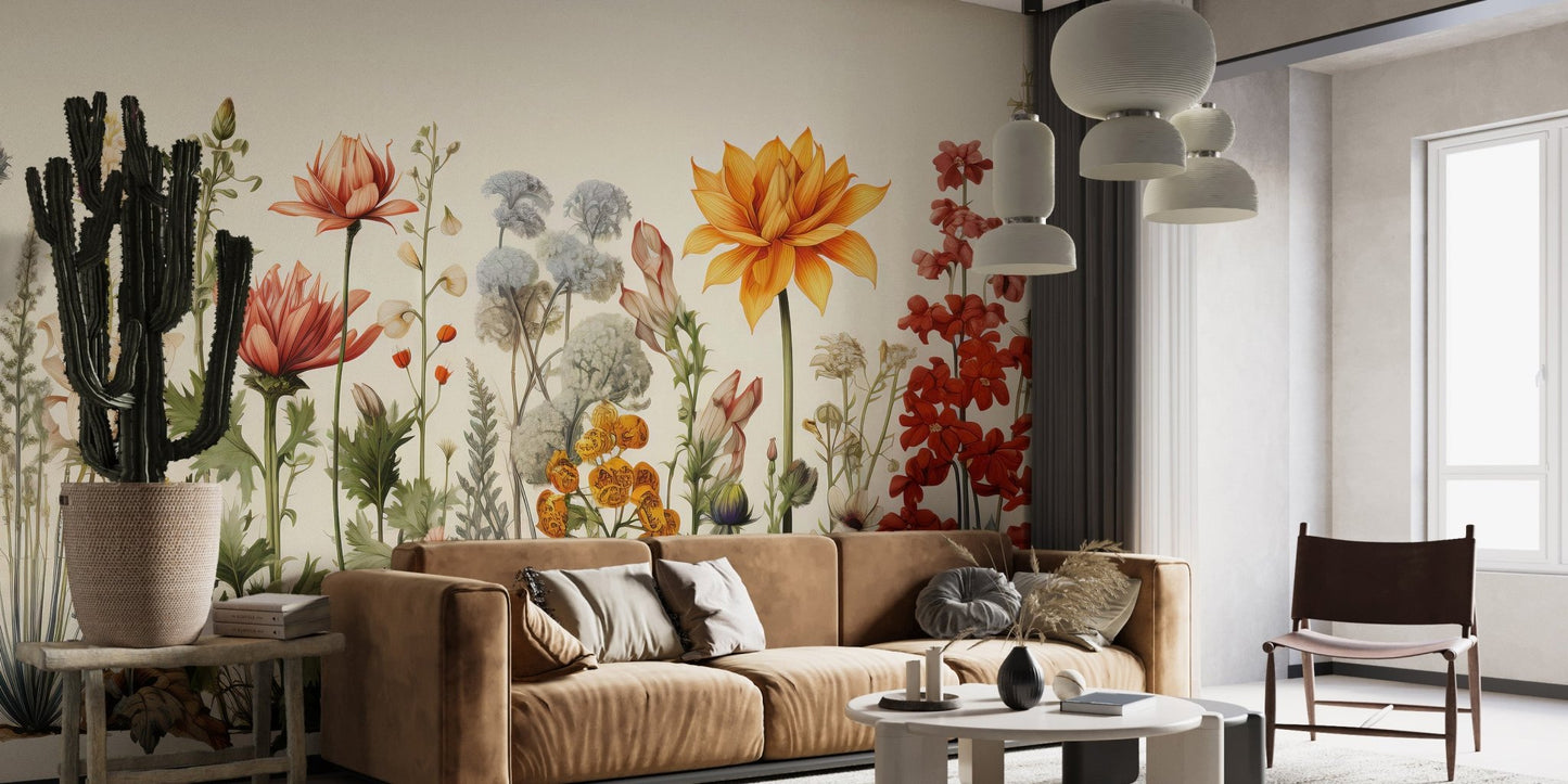 Floral Garden Wallpaper Mural - Wallanza