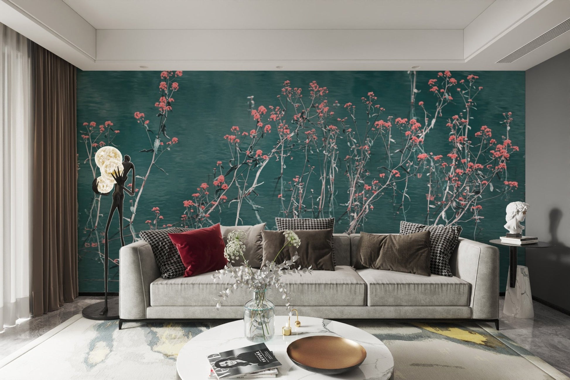 Floral Reflection Water Wallpaper - Wallanza