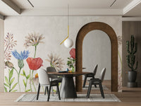Floral Watercolor Wall Mural - Wallanza