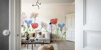 Floral Watercolor Wall Mural - Wallanza
