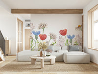 Floral Watercolor Wall Mural - Wallanza