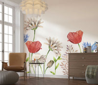 Floral Watercolor Wall Mural - Wallanza