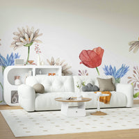 Floral Watercolor Wall Mural - Wallanza