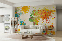Elegant floral-themed landscape for a studio feature wall.