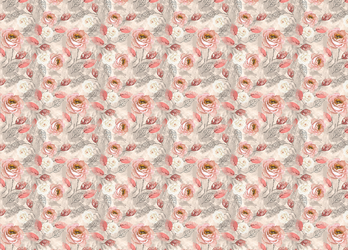 Watercolor Pink Roses Flower Wallpaper For Walls in your room