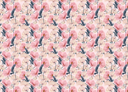 Eustoma Pink Floral Watercolor Removable Wallpaper