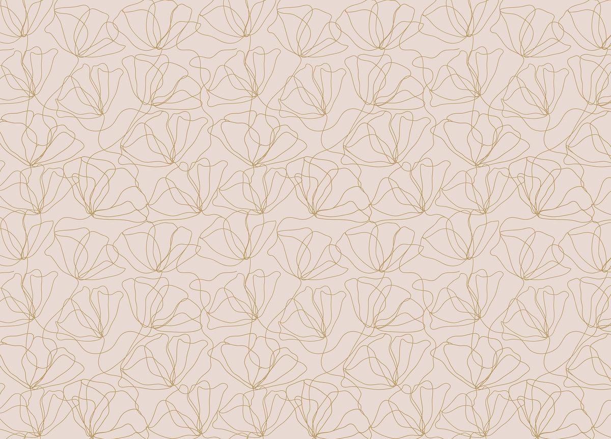 Floral Abstract Delicate Pastel Color Pattern Wallpaper in your room — zoomed