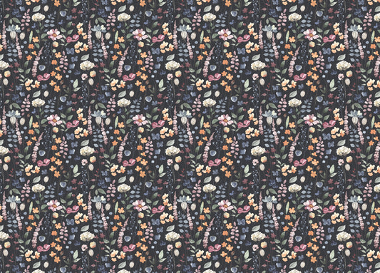 Floral Rustic Dark Blue Background Watercolor Abstract Wallpaper