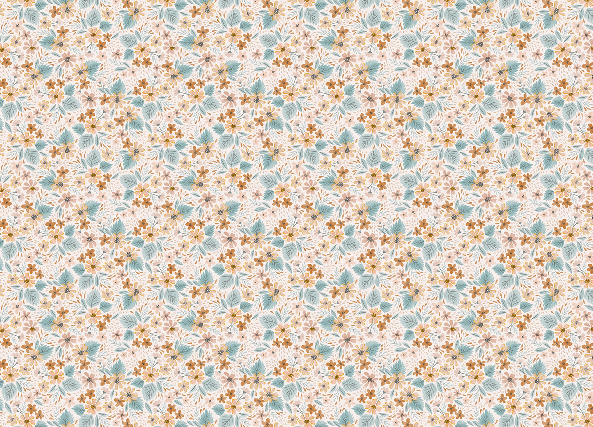 Watercolor Small Pattern Floral Pastel Colors Wallpaper in your room — zoomed