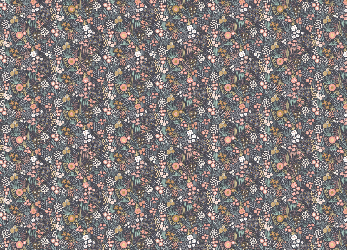 Field Pastel Colorful Repeat Pattern Flower Wallpaper in your room