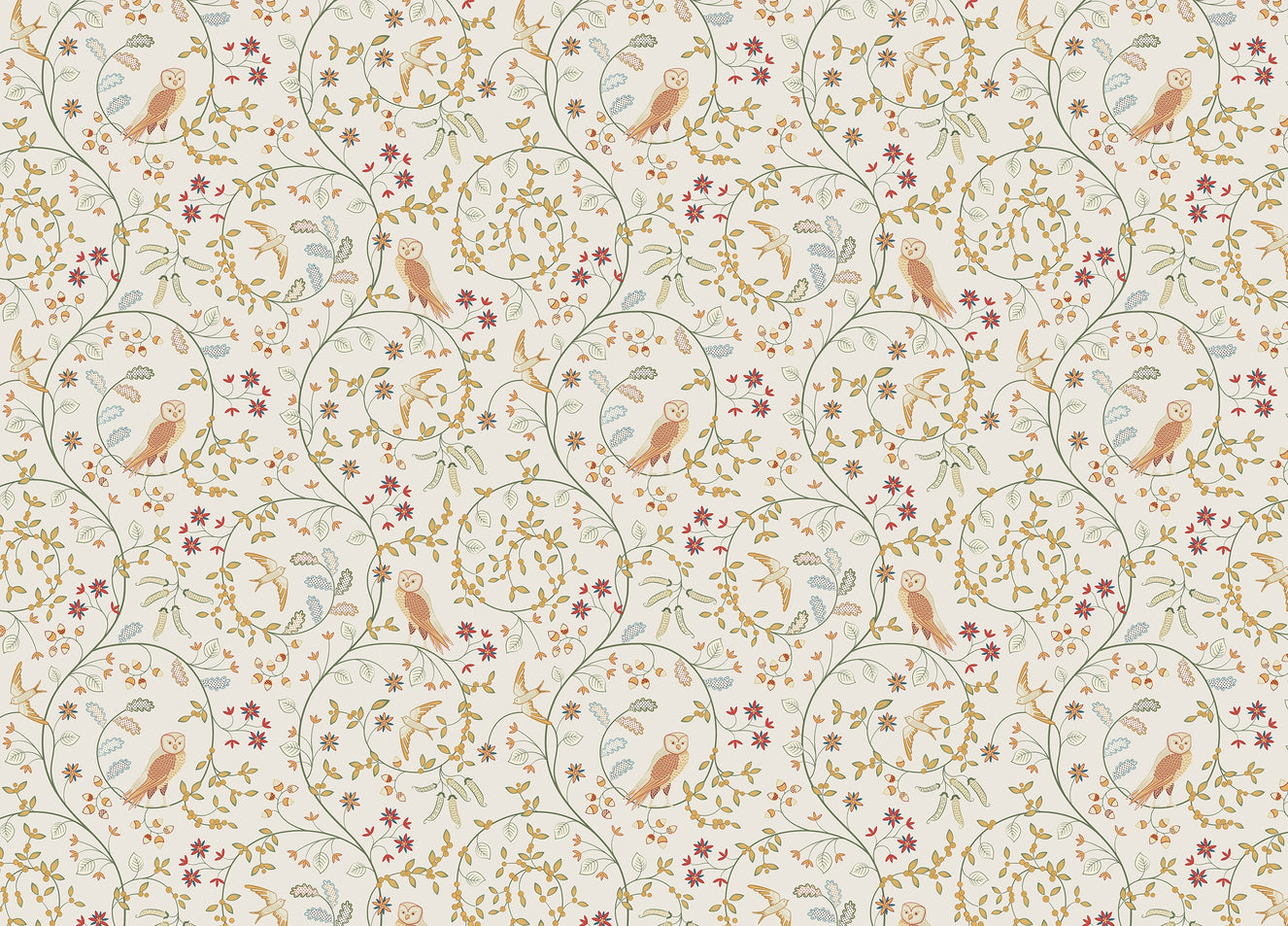 Newill Peppermint Russet Flower Wallpaper For Walls