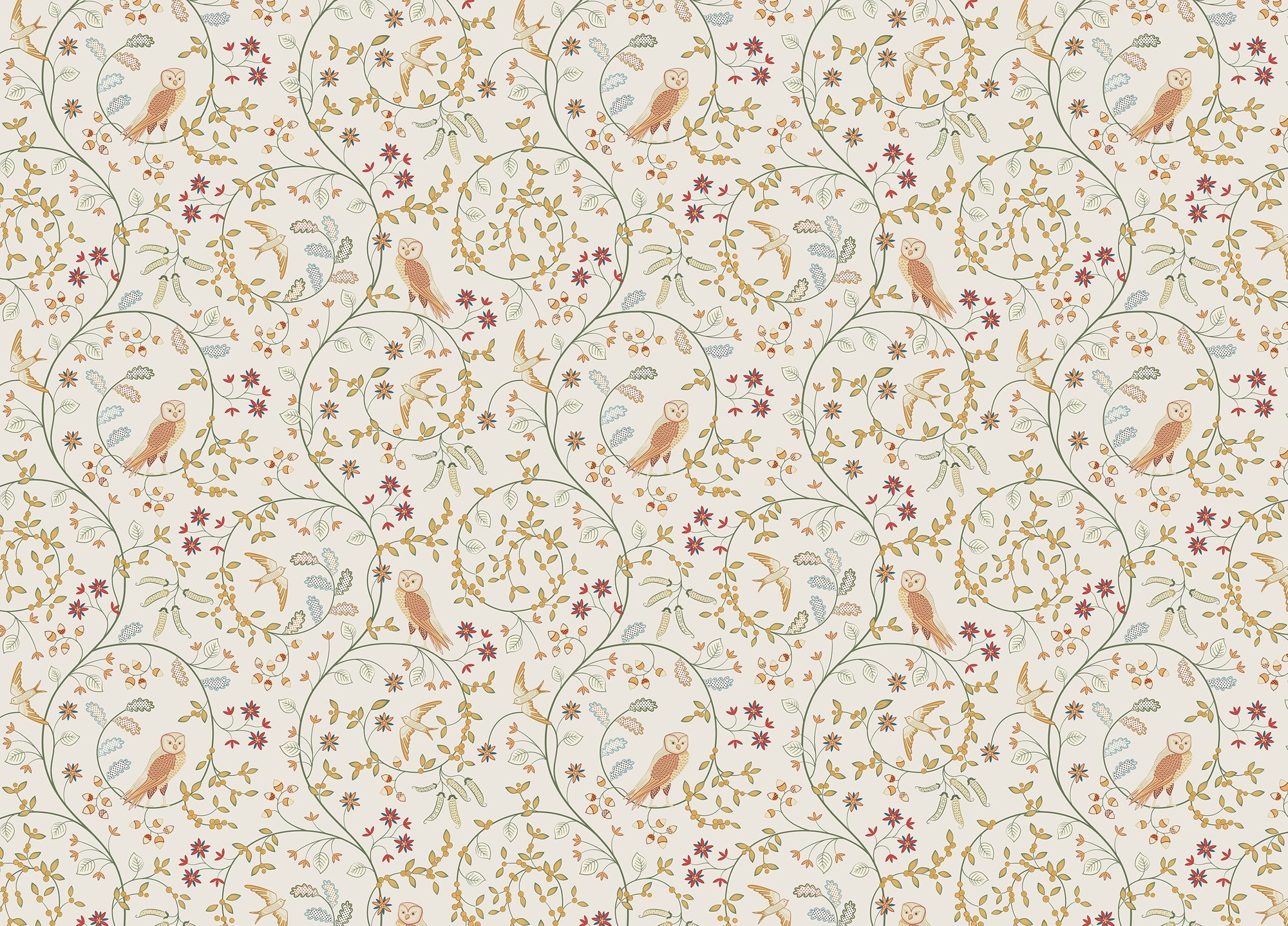Newill Peppermint Russet Flower Wallpaper For Walls