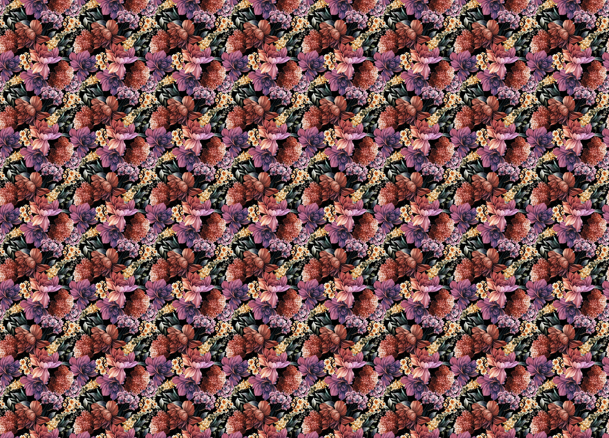 Watercolor Flowers Summer Background Self Adhesive Wallpaper in your room — zoomed