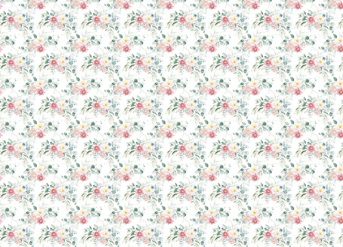 Pink Floral Peel and Stick Leaves Wallpaper For Walls