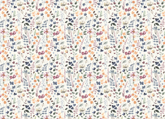 Colorful Watercolor Floral Vintage Rustic Style Wallpaper