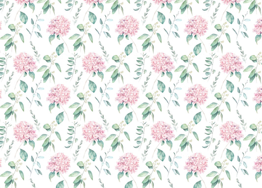 Watercolor Vintage Hortensia Flower Hand Draw Wallpaper