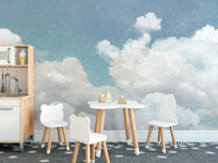 Fluffy Clouds Wallpaper Mural - Wallanza