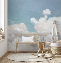 Fluffy Clouds Wallpaper Mural - Wallanza