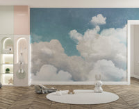 Fluffy Clouds Wallpaper Mural - Wallanza
