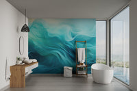 Fluid Cyan Abstract Wallpaper - Wallanza