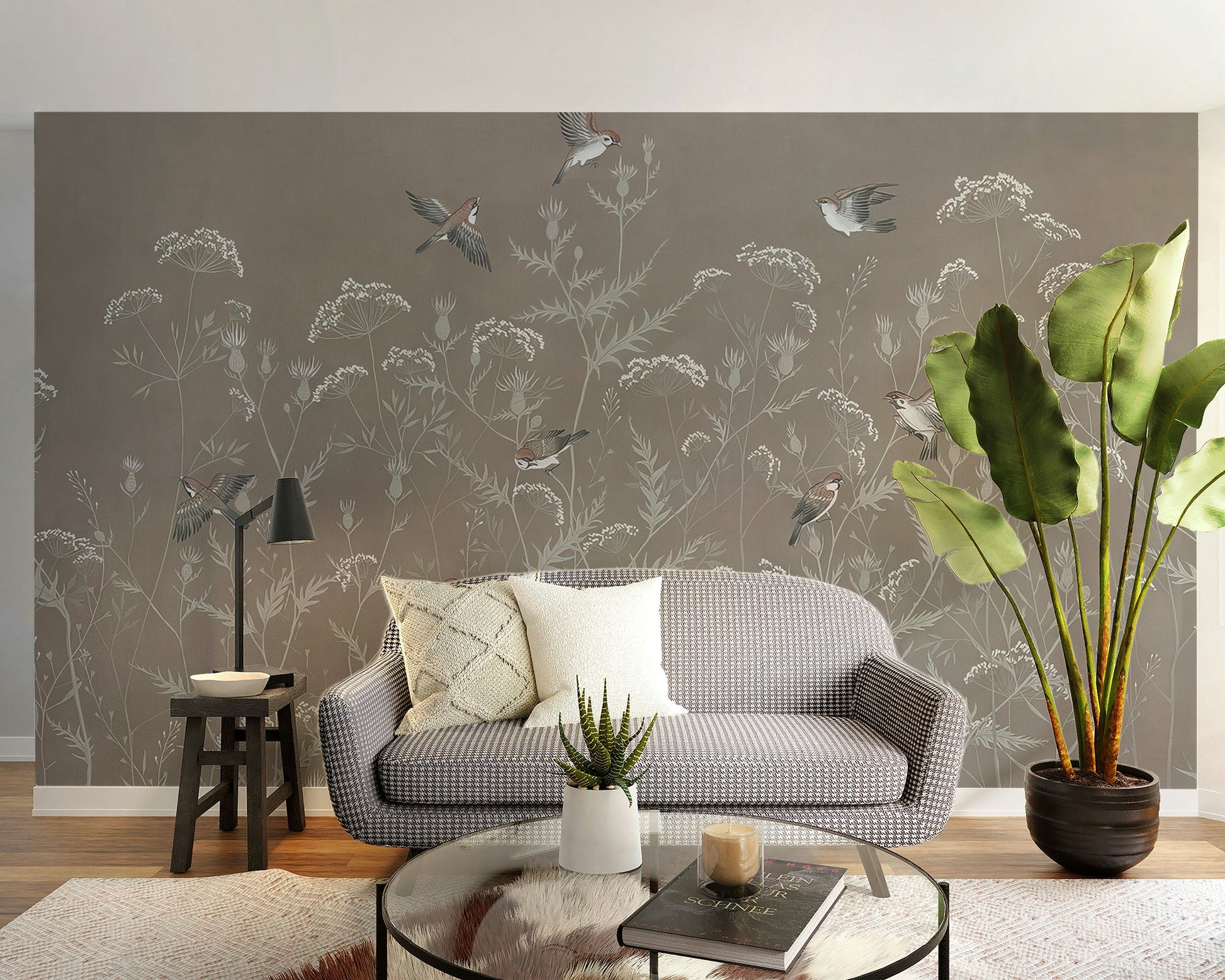 Flying Sparrows Wallpaper Mural - Wallanza