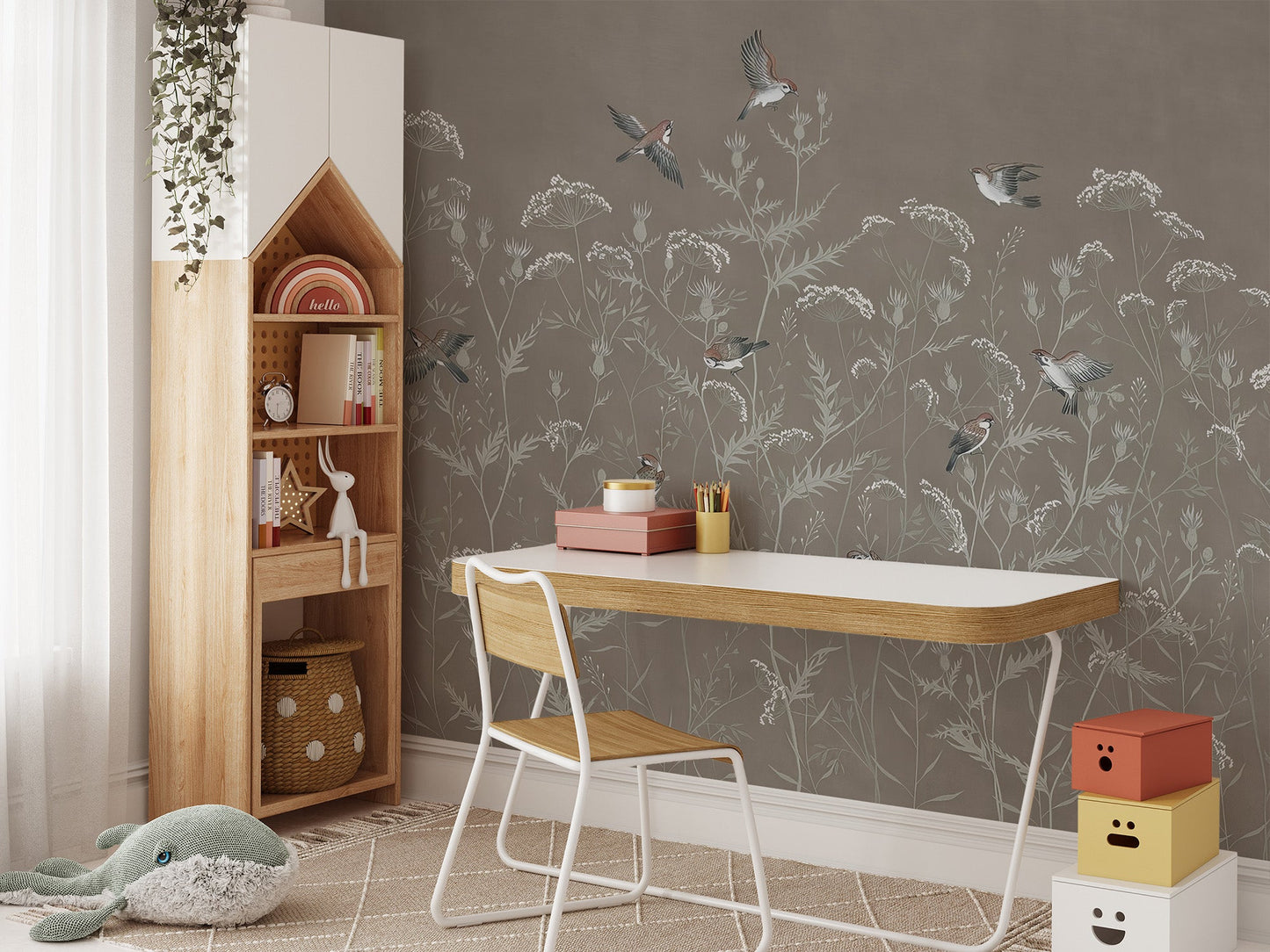 Flying Sparrows Wallpaper Mural - Wallanza