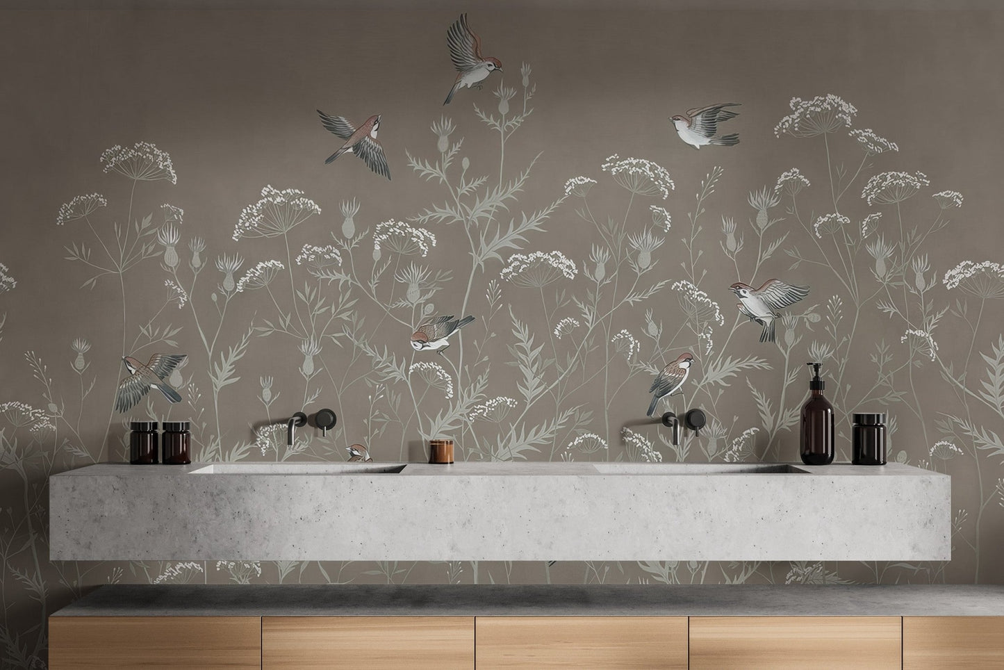 Flying Sparrows Wallpaper Mural - Wallanza