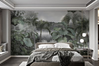 Licuala Cordata Enchanting Vine wall mural in master bedroom setting.