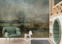 Foggy Green Forest Wall Mural - Wallanza