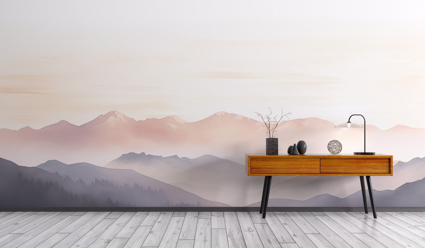 Foggy Hills Wall Mural - Wallanza