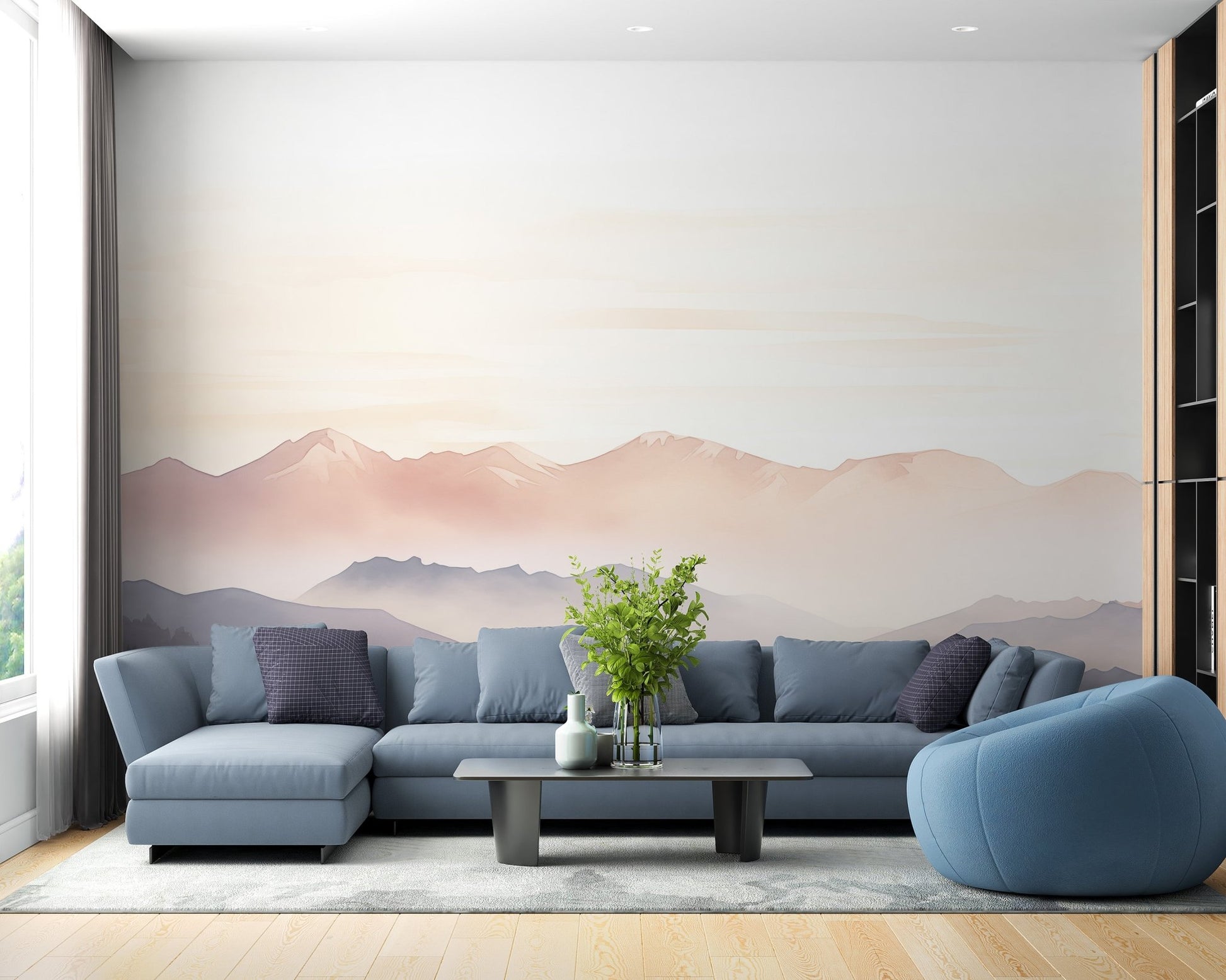 Foggy Hills Wall Mural - Wallanza