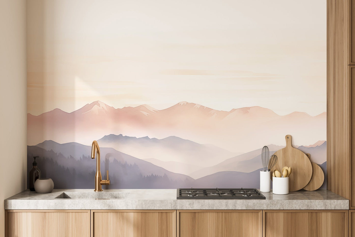 Foggy Hills Wall Mural - Wallanza
