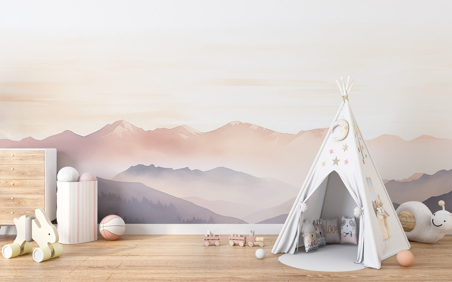 Foggy Hills Wall Mural - Wallanza
