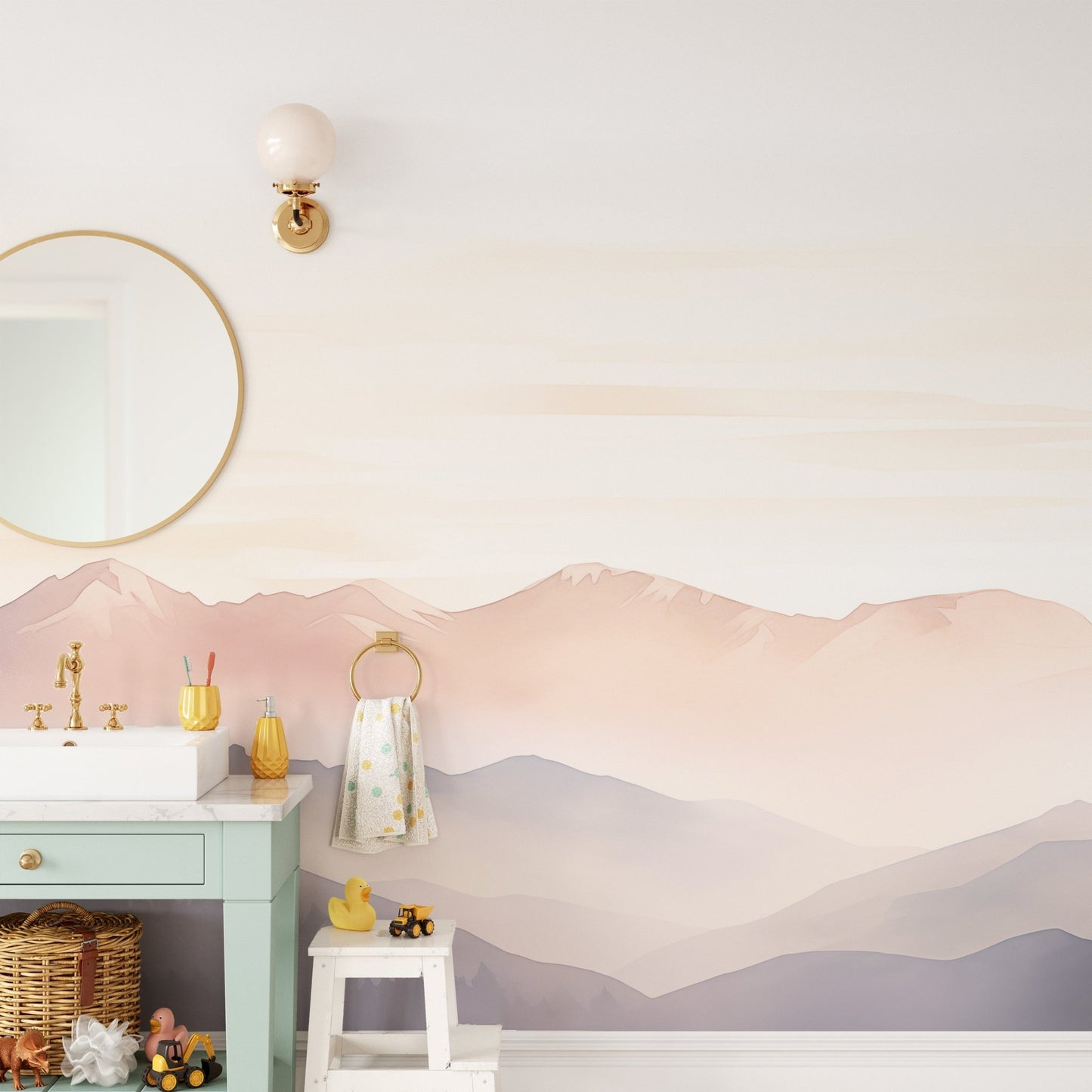 Foggy Hills Wall Mural - Wallanza