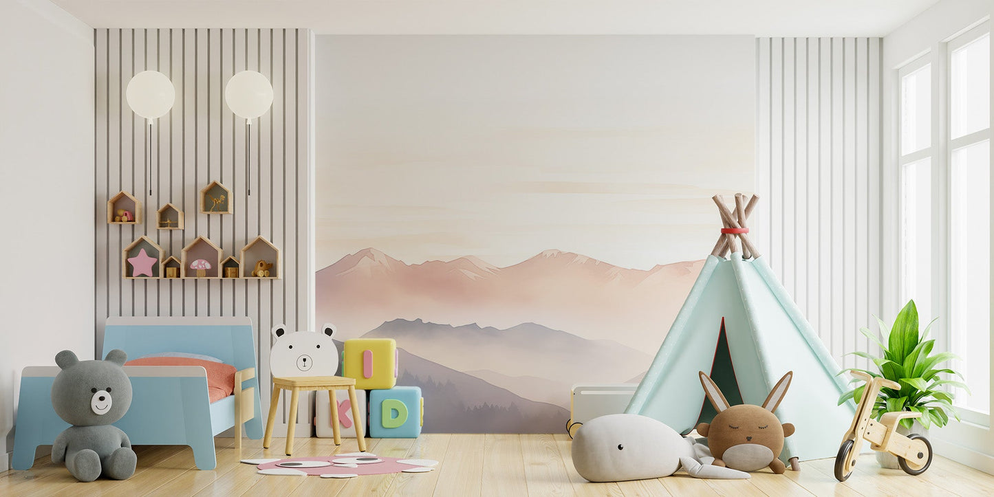 Foggy Hills Wall Mural - Wallanza