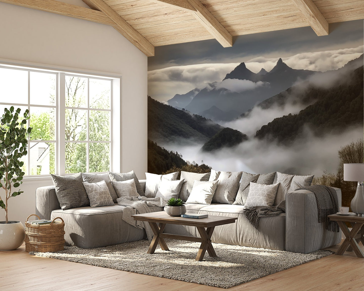 Foggy Mountain Valley Wallpaper - Wallanza